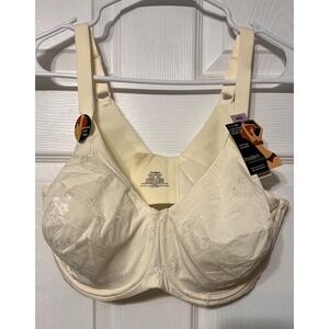 Modern Movement Womens 40D Ivory Lace Full Coverage Bff Bra Smooth Back Support